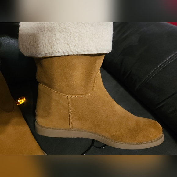 BASS ARIA brown Suede and Shearling Boots sz8 - Picture 7 of 12